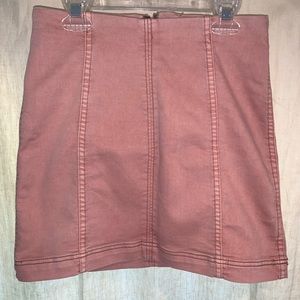 Free People pink denim skirt